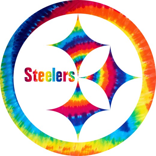 Pittsburgh Steelers rainbow spiral tie-dye logo vinyl decal